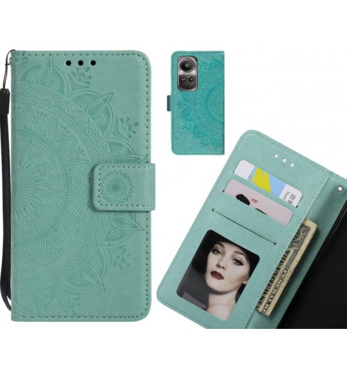 Oppo Reno 10 Case mandala embossed leather wallet case