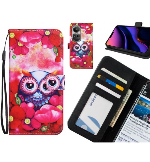 Oppo Reno 10 case 3 card leather wallet case printed ID