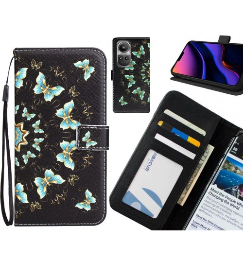 Oppo Reno 10 case 3 card leather wallet case printed ID