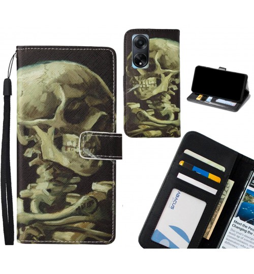 Oppo Reno A98 5G case leather wallet case van gogh painting