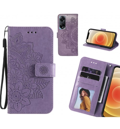 Oppo Reno A98 5G Case Embossed Floral Leather Wallet case