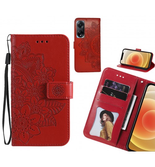 Oppo Reno A98 5G Case Embossed Floral Leather Wallet case