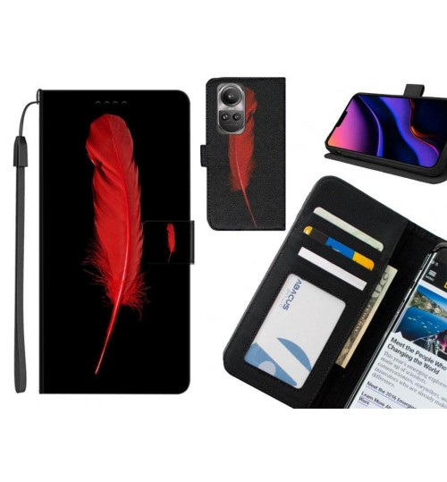 Oppo Reno 10 case leather wallet case printed ID