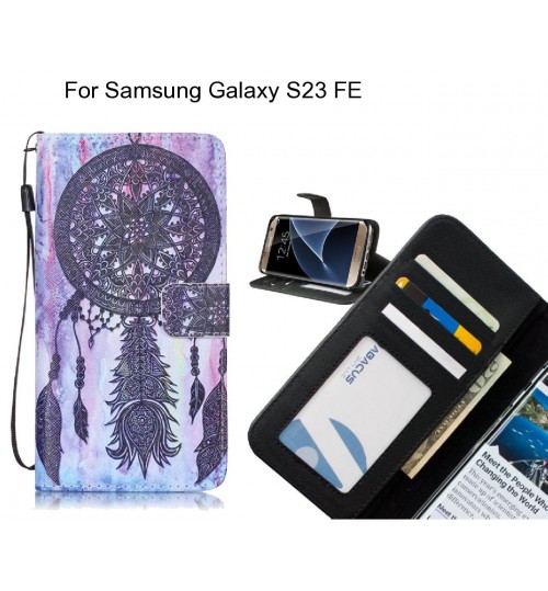 Samsung Galaxy S23 FE case 3 card leather wallet case printed ID