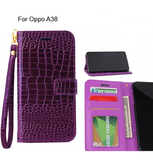 Oppo A38 case Croco wallet Leather case