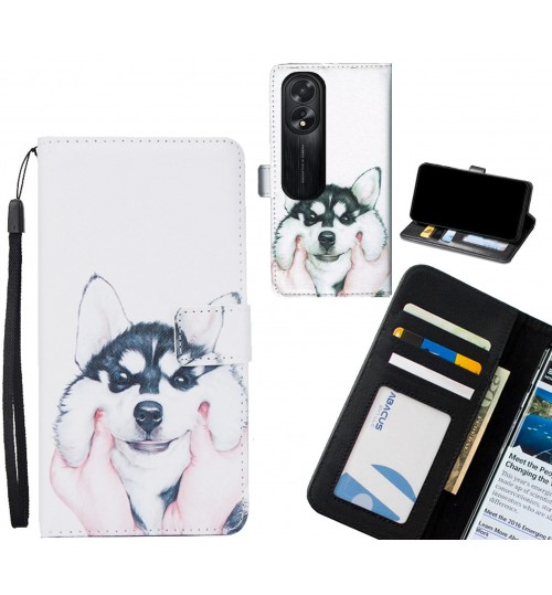 Oppo A38 case 3 card leather wallet case printed ID