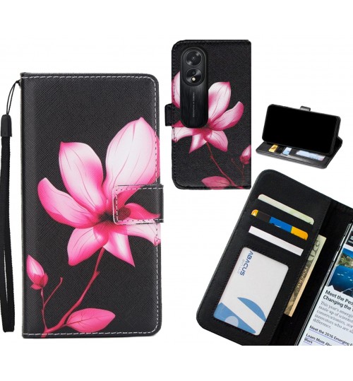 Oppo A38 case 3 card leather wallet case printed ID