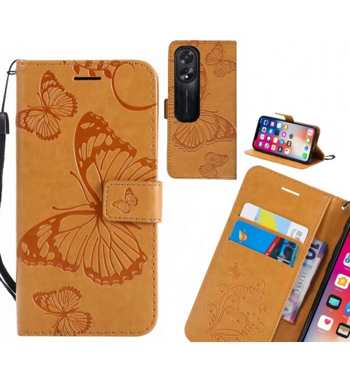 Oppo A38 case Embossed Butterfly Wallet Leather Case