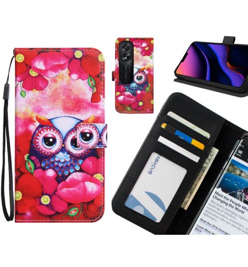 Oppo A38 case 3 card leather wallet case printed ID