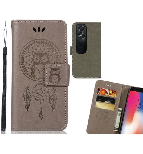 Oppo A38 Case Embossed wallet case owl