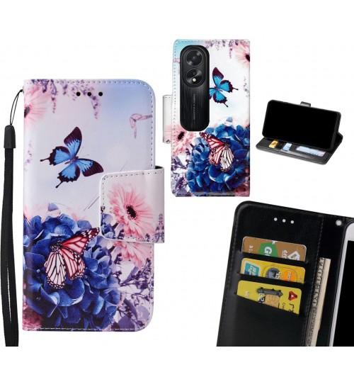 Oppo A38 Case wallet fine leather case printed