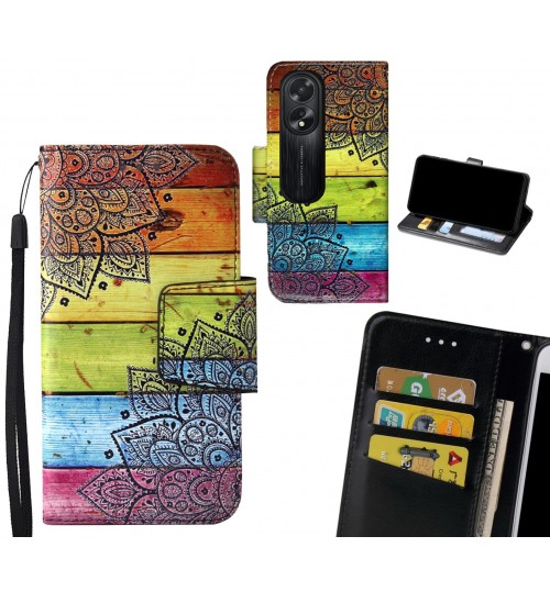 Oppo A38 Case wallet fine leather case printed