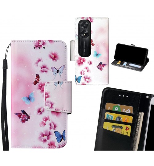 Oppo A38 Case wallet fine leather case printed