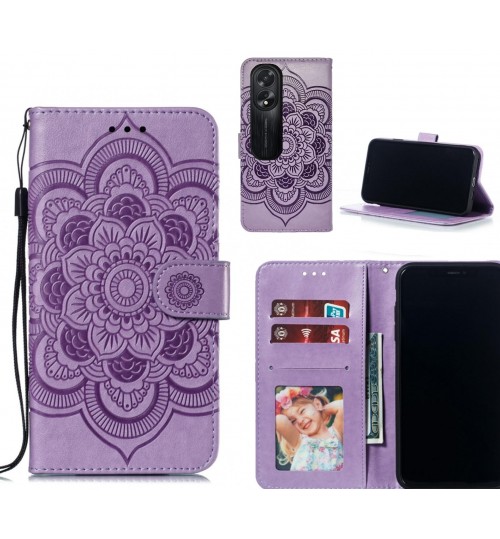 Oppo A38 case leather wallet case embossed pattern