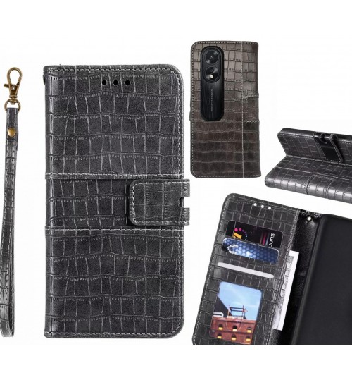 Oppo A38 case croco wallet Leather case