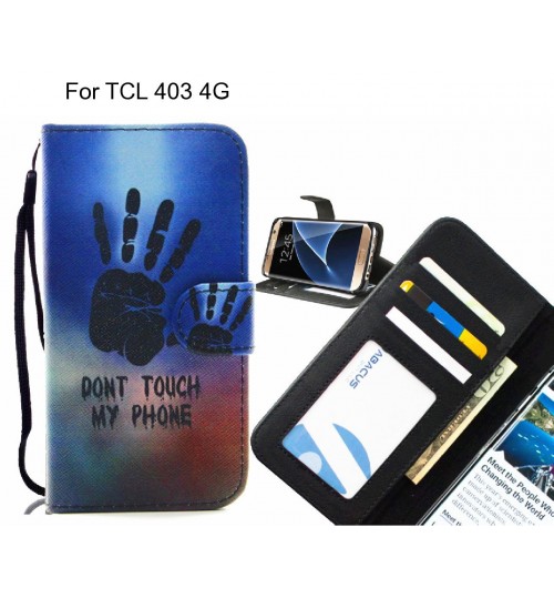 TCL 403 4G case 3 card leather wallet case printed ID