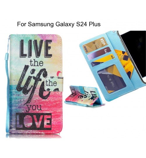 Samsung Galaxy S24 Plus case 3 card leather wallet case printed ID