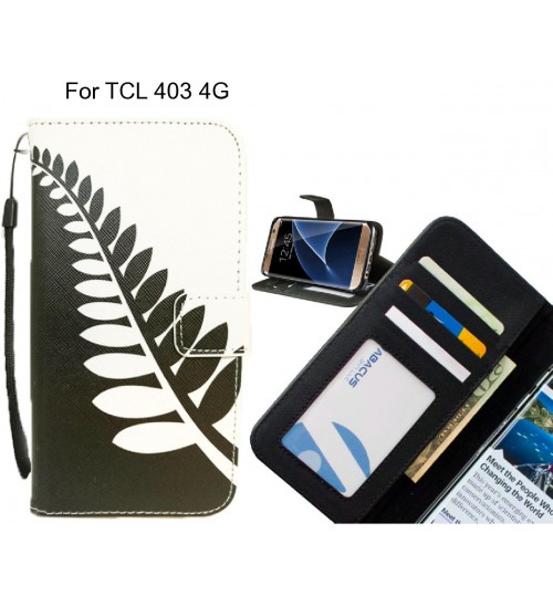 TCL 403 4G case 3 card leather wallet case printed ID