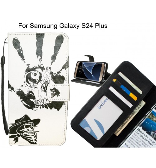 Samsung Galaxy S24 Plus case 3 card leather wallet case printed ID