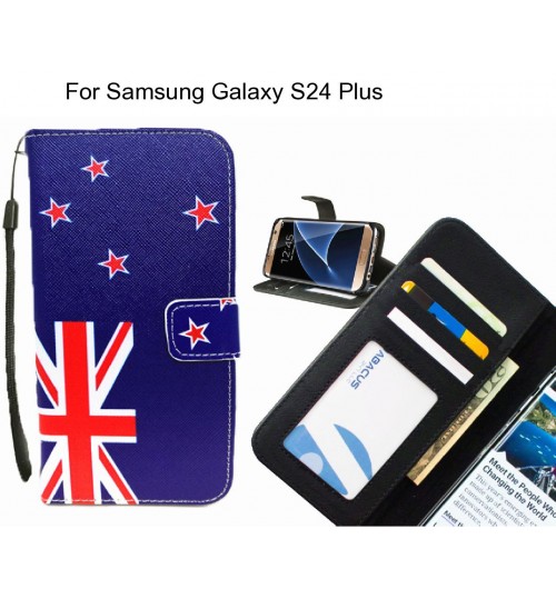 Samsung Galaxy S24 Plus case 3 card leather wallet case printed ID