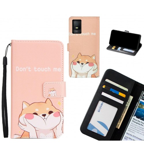 TCL 403 4G case 3 card leather wallet case printed ID