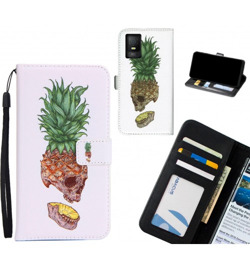 TCL 403 4G case 3 card leather wallet case printed ID