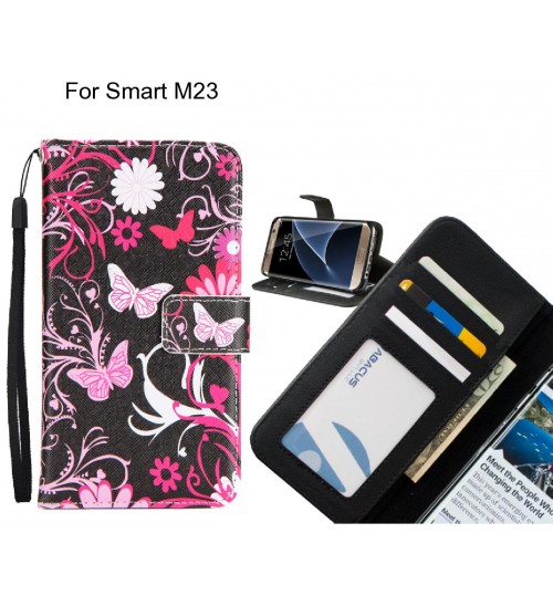 Smart M23 case 3 card leather wallet case printed ID