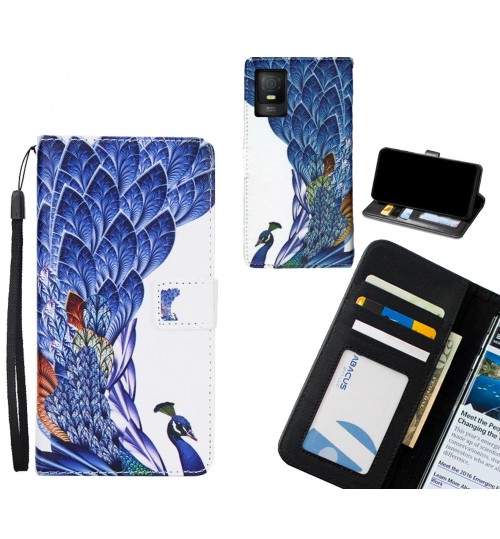 TCL 403 4G case 3 card leather wallet case printed ID