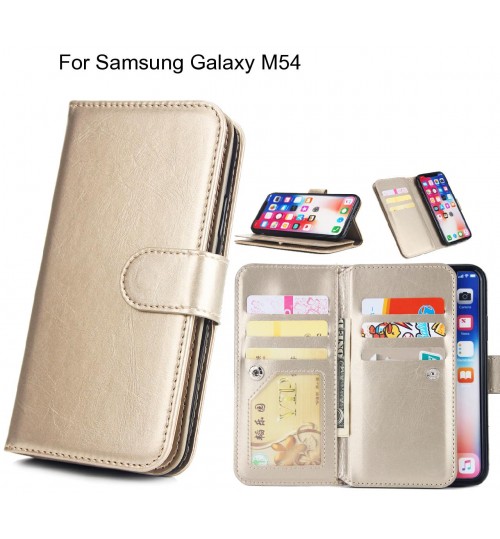 Samsung Galaxy M54 Case triple wallet leather case 9 card slots