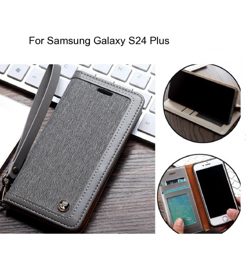 Samsung Galaxy S24 Plus Case Wallet Denim Leather Case