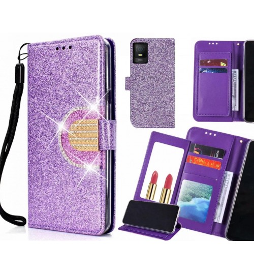 Smart M23 Case Glaring Wallet Leather Case With Mirror