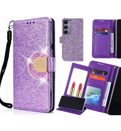 Samsung Galaxy S24 Plus Case Glaring Wallet Leather Case With Mirror