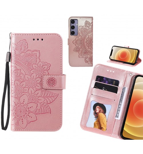 Samsung Galaxy S24 Plus Case Embossed Floral Leather Wallet case