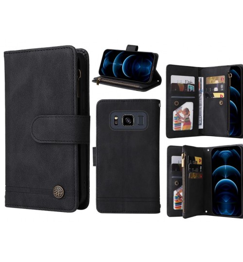 Galaxy S8 Active Case 9 Card Slots Wallet Denim Leather Case
