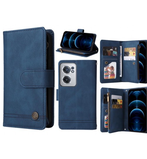 OnePlus Nord CE 2 5G Case 9 Card Slots Wallet Denim Leather Case