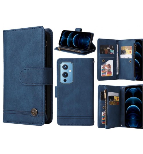 OnePlus 9 Case 9 Card Slots Wallet Denim Leather Case