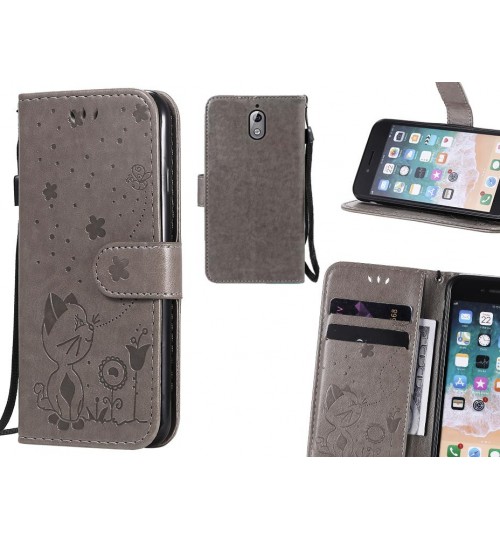 Nokia 3.1 Case Embossed Wallet Leather Case