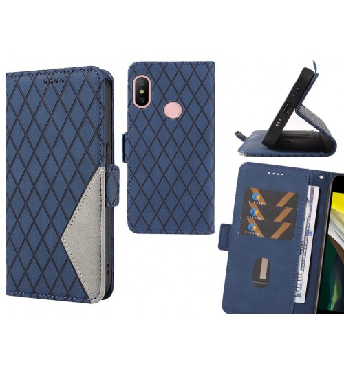 Xiaomi Redmi 6 Pro Case Grid Wallet Leather Case
