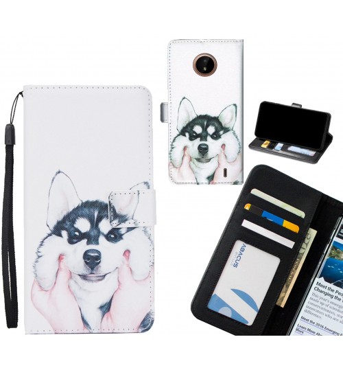 Nokia C20 case 3 card leather wallet case printed ID