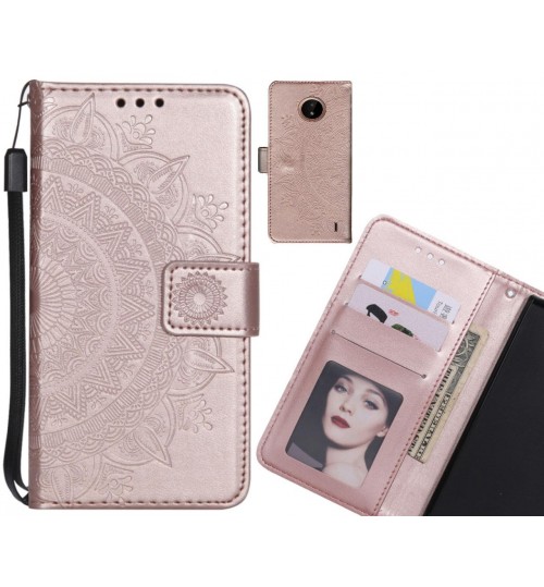Nokia C20 Case mandala embossed leather wallet case