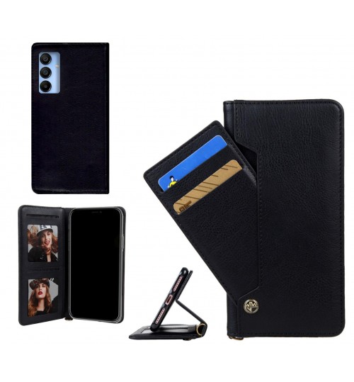 Samsung Galaxy A15 case slim leather wallet case 4 cards 2 ID magnet