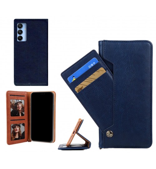 Samsung Galaxy A15 case slim leather wallet case 4 cards 2 ID magnet