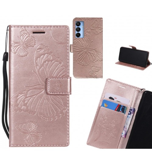 Samsung Galaxy A15 case Embossed Butterfly Wallet Leather Case