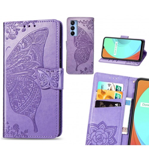 Samsung Galaxy A15 case Embossed Butterfly Wallet Leather Case