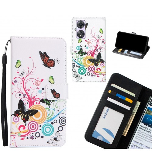 Oppo A58 case 3 card leather wallet case printed ID