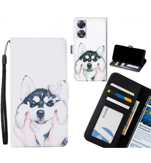 Oppo A58 case 3 card leather wallet case printed ID