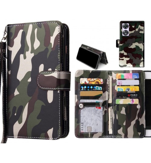 Oppo A58 Case Camouflage Wallet Leather Case