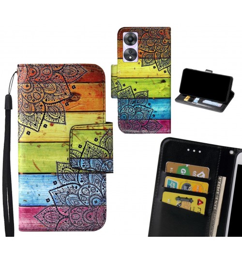 Oppo A58 Case wallet fine leather case printed