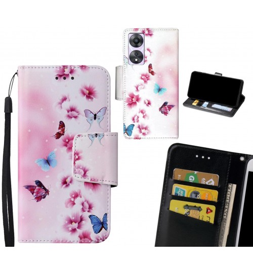 Oppo A58 Case wallet fine leather case printed