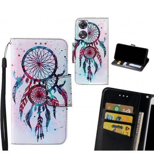 Oppo A58 Case wallet fine leather case printed